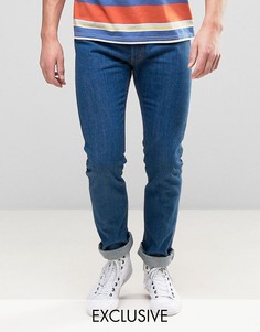 Синие джинсы слим с оранжевым логотипом Levis 505C - Синий Levis®