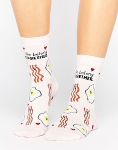 Носки с принтом ASOS Valentines - Розовый