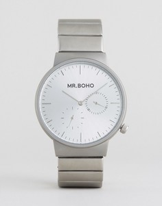 Серебристые матовые часы Mr Boho - Серебряный