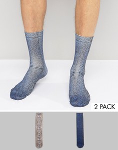 2 пары носков с леопардовым принтом ASOS - Мульти
