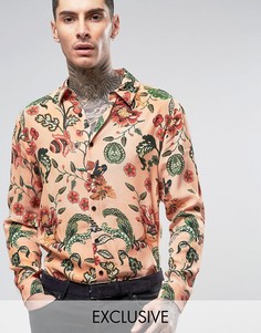 Розовая рубашка классического кроя Reclaimed Vintage Inspired Party - Розовый