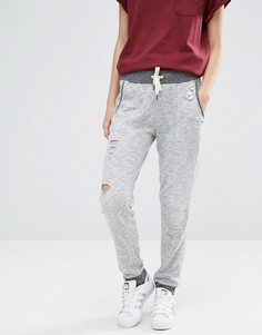 Состаренные джоггеры с нашивкой в виде символа мира Maison Scotch - Серый