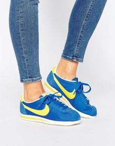Синие нейлоновые кроссовки Nike Classic Cortez - Синий