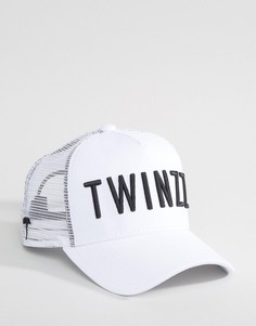 Белая кепка с контрастным логотипом Twinzz Trucker - Белый