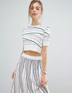 Комбинируемая укороченная футболка в полоску ASOS - Мульти