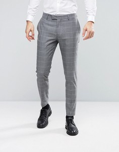 Узкие брюки-премиум в клетку Jack &amp; Jones - Серый