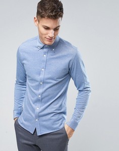 Узкая рубашка-премиум из пике Jack &amp; Jones - Синий