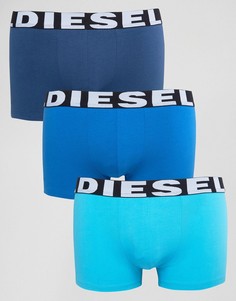 3 однотонных трусов-брифов синих оттенков Diesel - Синий