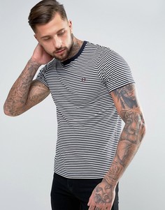 Темно-синяя футболка в тонкую полоску Fred Perry - Темно-синий