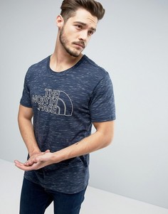 Темно-синяя меланжевая футболка с большим логотипом The North Face Easy - Темно-синий