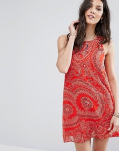 Шифоновое платье с принтом пейсли Abercrombie &amp; Fitch - Красный