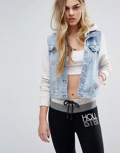 Джинсовая куртка с контрастными рукавами Hollister - Синий