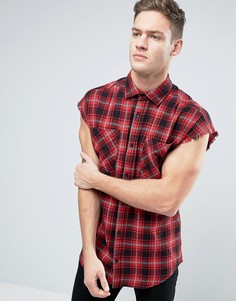 Oversize-рубашка без рукавов в клетку Jack &amp; Jones Originals - Красный