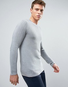 Вязаный джемпер в рубчик Selected Homme - Синий