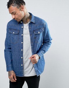 Узкая джинсовая рубашка с эффектом поношенности G-Star 3301 - Синий