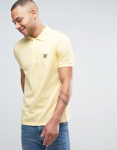 Желтое поло классического кроя из пике с логотипом-орлом Lyle &amp; Scott - Желтый