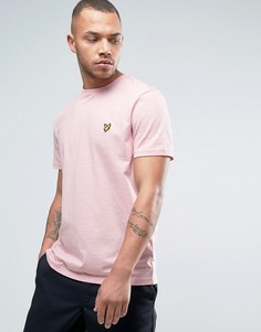 Меланжевая футболка классического кроя с логотипом-орлом Lyle &amp; Scott - Розовый