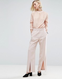 Брюки без застежки с разрезами ASOS WHITE - Розовый
