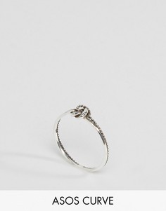 Серебряное кольцо с узелком ASOS CURVE - Серебряный