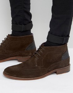 Коричневые замшевые ботинки броги Ted Baker Pericop 2 - Коричневый