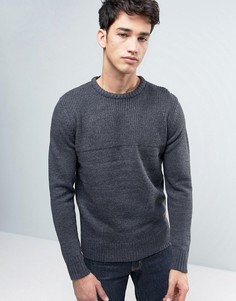 Джемпер в рубчик с круглым вырезом Brave Soul Mens - Серый