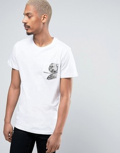 Белая футболка с принтом на кармане Versace - Белый