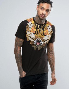Футболка с черепами Versace - Черный