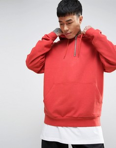 Oversize-худи оранжевого цвета с горловиной на молнии ASOS - Оранжевый