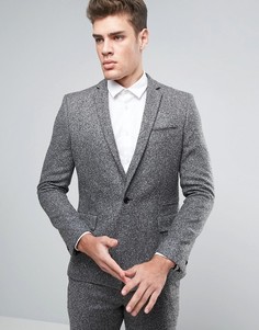 Узкий фактурный пиджак ASOS - Серый