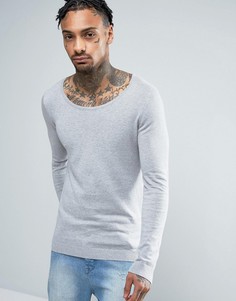 Джемпер с овальным вырезом ASOS - Серый