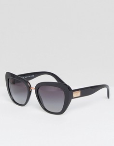 Солнцезащитные очки кошачий глаз с 3D цветочной отделкой Dolce &amp; Gabbana - Черный