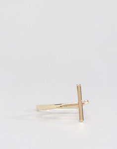 Золотистое кольцо на два пальца ASOS - Золотой