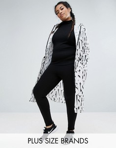 Нейлоновая oversize-парка с принтом One One Three - Мульти