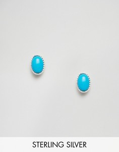 Серебряные серьги-гвоздики с камнями ASOS - Синий