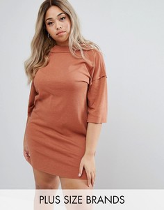 Трикотажное платье с высокой горловиной Junarose - Коричневый