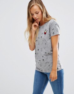 Футболка с вышивкой Maison Scotch Peace - Серый