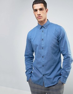 Рубашка классического кроя из ткани шамбре Solid - Синий