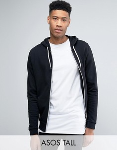 Черный худи на молнии ASOS TALL - Черный