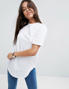Футболка бойфренда с закругленным краем ASOS - Белый