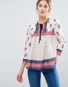 Блузка с принтом пейсли и окантовкой The English Factory - Мульти