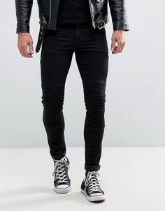 Черные супероблегающие джинсы в байкерском стиле ASOS - Черный