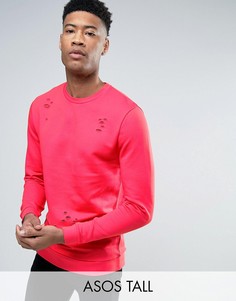 Рваный свитшот ASOS TALL - Красный