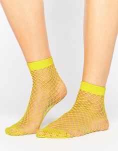 Носки в крупную сетку ASOS - Желтый