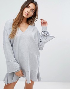 Трикотажное платье с оборками Missguided - Серый