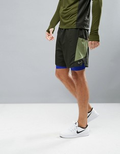Зеленые шорты 2 в 1 Nike Running 7 Pursuit 683288-355 - Зеленый