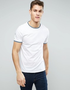 Футболка с круглым вырезом и отделкой Burton Menswear - Белый