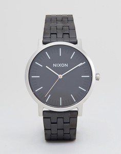Часы с черным браслетом из матовой стали Nixon - Черный