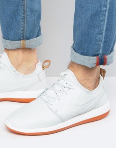 Белые кожаные кроссовки Nike Roshe Two Premium 881987-100 - Бежевый