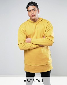 Супердлинное oversize-худи с двухслойной отделкой ASOS TALL - Желтый