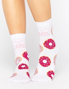 Носки с рисунком ASOS Love Carbs - Белый